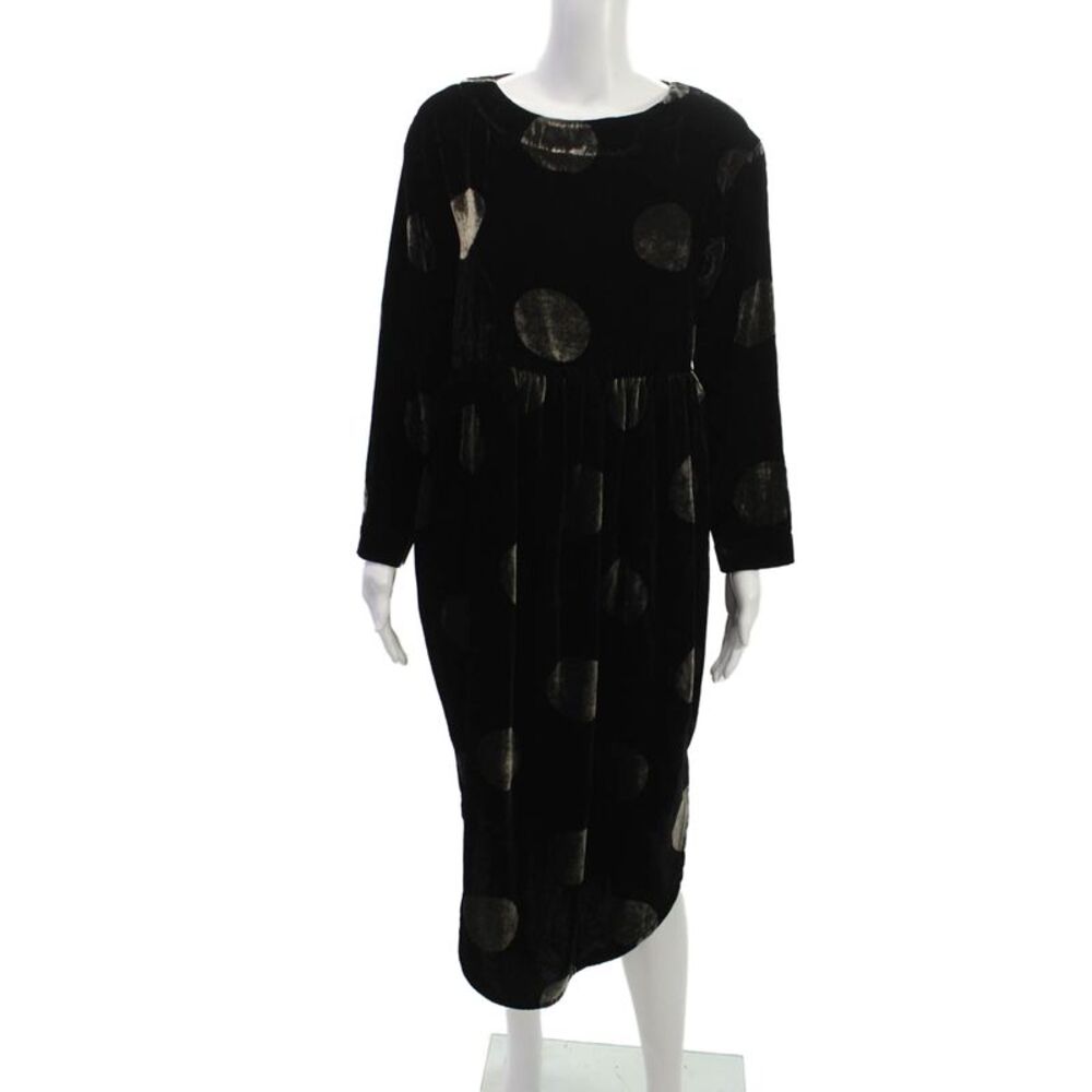 Bitte Kai Rand Women Shift Dress Black Polka Dot Viscose Long Sleeve Size XS